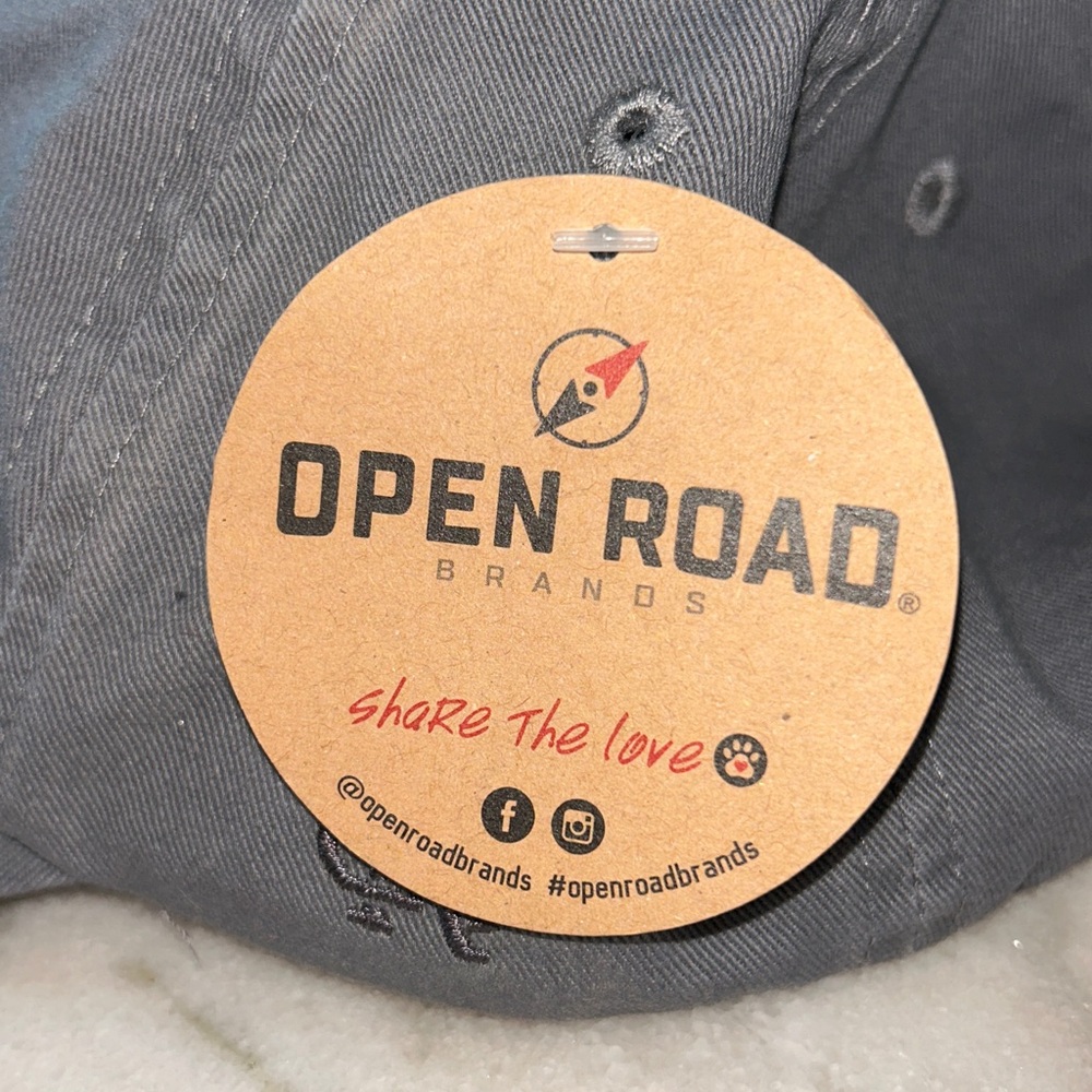 Dog Mom Baseball Cap Women -Open Road- 100% Cotton One Size Gray New with tags - Picture 4 of 9